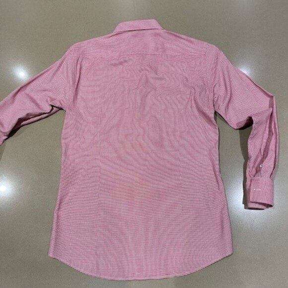 HUGO BOSS Men's Slim Fit, RED & WHITE COTTON Made in Italy,  Size 38 / 15  NEW - Picture 5 of 6